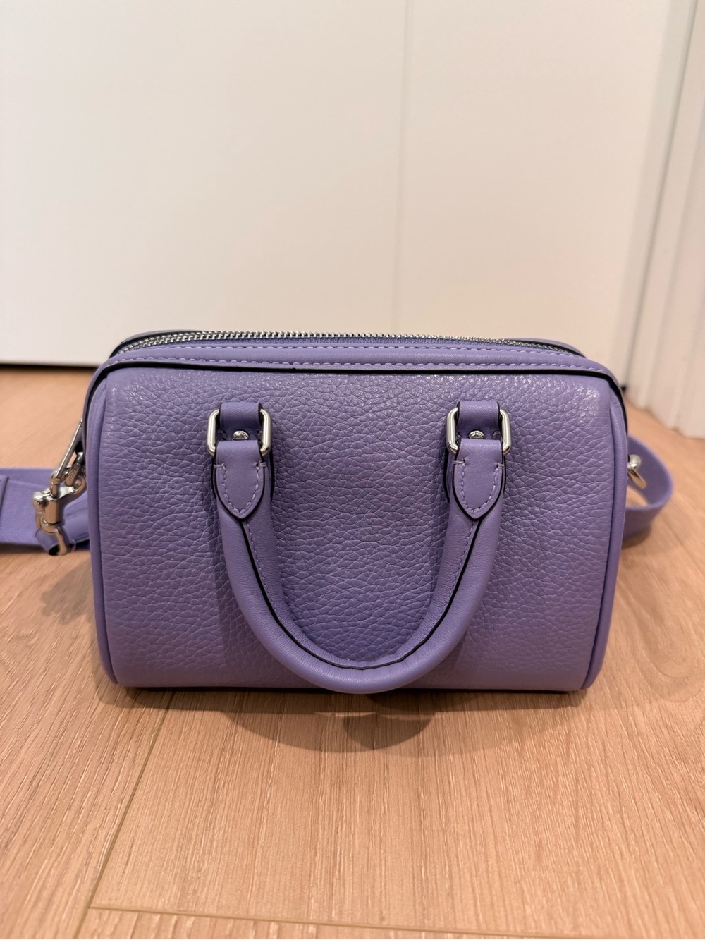 Coach Lavender Pebbled Leather Mini Bowling Bag - Picture 3 of 4
